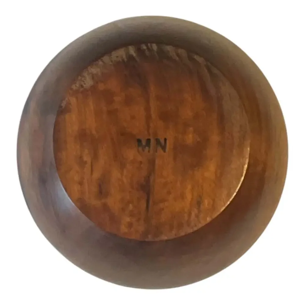 Vintage Hand-Turned Myrtlewood Lidded Keepsake Bowl